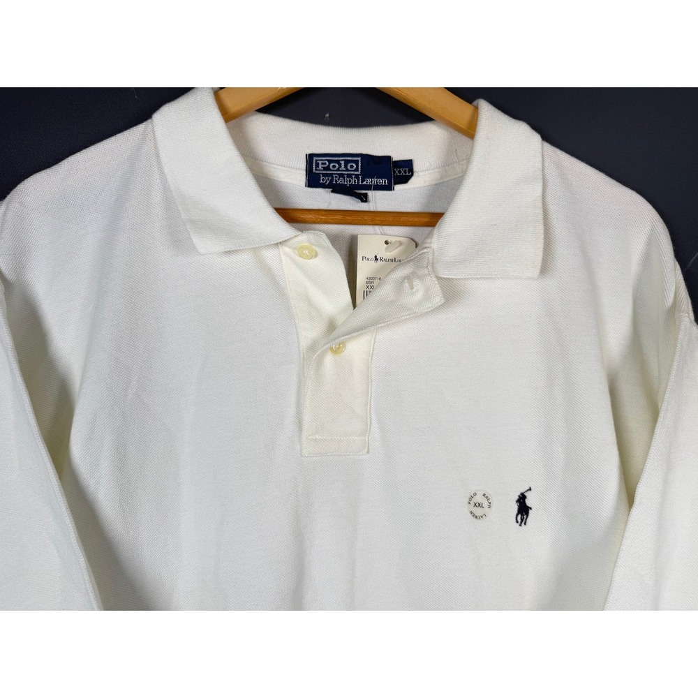 NWT Polo Ralph Lauren Mens XXL White Pique Cotton Short Sleeve Polo Shirt